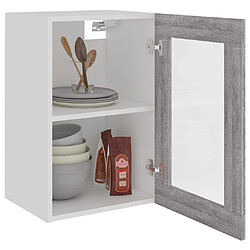 Avis vidaXL Armoire vitrée suspendue Sonoma gris 40x31x60cm Bois ingénierie