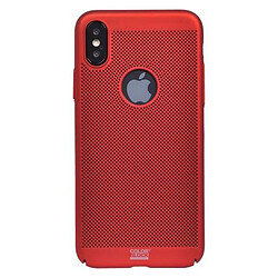 Color Block Coque pour iPhone X/XS Rigide perforée Rouge