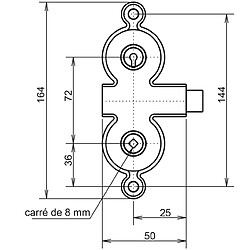 Metalux Serrure 6560 droite clé a gorge - GOLLOT - F665601000