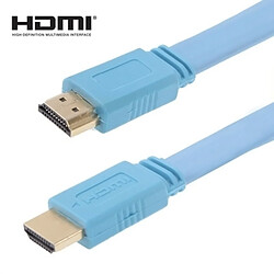 Wewoo Câble or et bleu bébé Version 1.4, plat plaqué HDMI à HDMI 19Pin, support TV HD / XBOX 360 / PS3 Playstation 3 / projecteur / lecteur DVD etc, longueur: 1,5 m