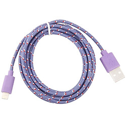 Acheter Wewoo Câble Violet pour iPhone 6 et 6 Plus, 6s 6s Plus, 5 5S 5C de charge de transfert de données USB en nylon de style 2m,