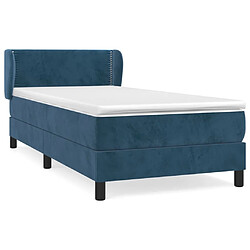 Maison Chic Lit Adulte - Lit simple Lit à sommier tapissier et matelas moelleux - Meuble de Chambre - Bleu foncé 80x200 cm Velours -MN15158