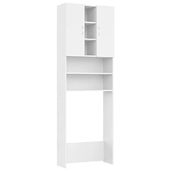 Maison Chic Meuble rangement de salle de bain | Meuble pour machine à laver | Armoire murale de bain Blanc 64x25,5x190 cm -GKD95021