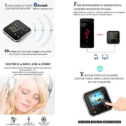 Lecteur Audio Bluetooth 4.2 Mp3 Mp4 Enceintes Intégré Radio Fm Voice Record_8Go pas cher