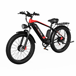 Vélo Électrique Duotts F26 - Moteur 750W*2 Batterie 840WH 50KM d'Autonomie - Noir rouge