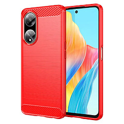 Htdmobiles Coque pour Oppo A98 5G - housse etui silicone gel carbone + film ecran - ROUGE