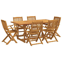 vidaXL Ensemble à manger de jardin 7 pcs bois massif d'acacia