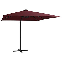 Maison Chic Parasol Jardin | Parasol déporté avec lumières LED Rouge bordeaux 250x250 cm - GKD35951