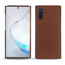 Coque cuir Samsung Galaxy Note10 - Coque arrière - Marron délicat ( Pantone #95614d) - NOREVE