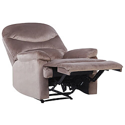 Beliani Fauteuil ESLOV Velours Taupe Beige pas cher