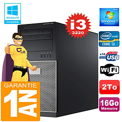 PC Tour DELL 7010 Core I3-3220 Ram 16Go Disque 2 To Graveur DVD Wifi W7 - Occasion