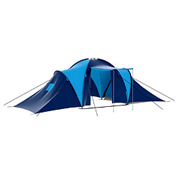 vidaXL Tente de camping Tissu 9 personnes Bleu foncé et bleu