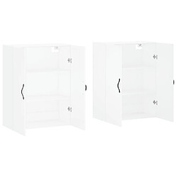 Acheter Maison Chic Lot de 2 Armoires murales,Meuble de Rangement,Armoire Suspendue blanc bois d'ingénierie -MN12416