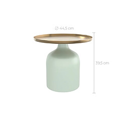 Rendez Vous Deco Table d'appoint Lyne vert d'eau et doré D44,5 cm