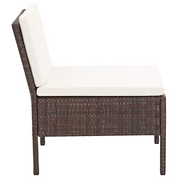 Maison Chic Salon de jardin 5 pcs + coussins - Mobilier/Meubles de jardin - Table et chaises d'extérieur Résine tressée Marron -MN67210 pas cher