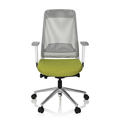 Chaise de bureau / chaise pivotante T2 WHITE maille / tissu vert / gris hjh OFFICE