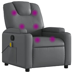 vidaXL Fauteuil de massage inclinable Gris Similicuir