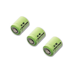 vhbw 3 x Pile Ni-MH 1/3 AAA, cellule brute, cellule industrielle 150mAh (1.2V) pour utilisation dans les batteries de modélisme, etc.