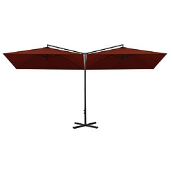 Helloshop26 Parasol double avec mât en acier terre cuite 600 x 300 cm 02_0008436