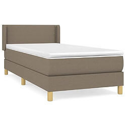 Maison Chic Lit Adulte - Lit simple Lit à sommier tapissier avec matelas moelleux - Meuble de Chambre - Taupe 100x200 cm Tissu -MN71637