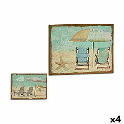 Gift Decor Toile Plage 70 x 3 x 50 cm (4 Unités)