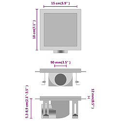 vidaXL Drain de douche avec couvercle 2 en 1 18x18 cm Acier inoxydable pas cher