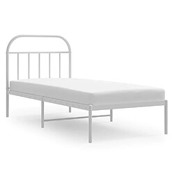 Maison Chic Lit adulte - Cadre de lit métal avec tête de lit,Structure du lit Contemporain pour chambre blanc 90x190 cm -MN83836