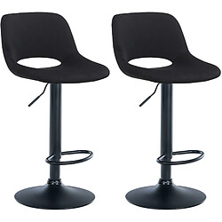 Non Lot de 2 tabourets de bar Camden velours noir pas cher