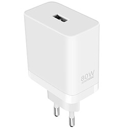 Oneplus Chargeur Secteur USB SuperVOOC 80W Charge Rapide et Sécurisée Blanc