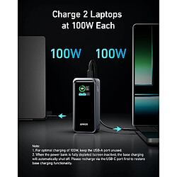 SANAG Prime Power Bank, Chargeur Portable 20 000 Mah Avec Sortie 200 W, Affichage Numérique Intelligent, 2 Usb-C Et 1 Usb-A Compatible Avec Les Iphone 14/13, Samsung, Macbook, Dell, Etc. pas cher