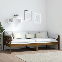 Avis vidaXL Lit de jour sans matelas marron miel bois pin massif 90x200 cm