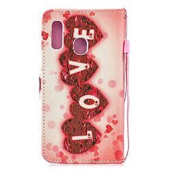 Avis Wewoo Housse Coque Etui à rabat horizontal Love Pattern pour Galaxy A20eavec porte-cartes et