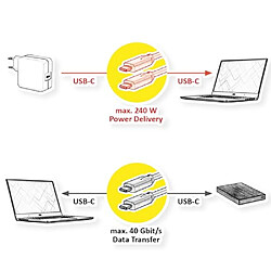 Avis ROLINE Câble USB4 Gen3x2, C-C, St/St, 40Gbit/s, 240W, Noir, 1 m