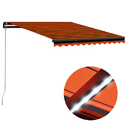 Maison Chic Auvent manuel rétractable,Store manuel de porte avec LED 300x250 cm Orange et marron -GKD97852