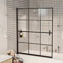 vidaXL Cabine de douche ESG 116x140 cm Noir