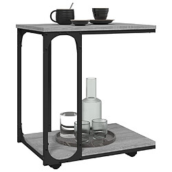 Avis vidaXL Table d'appoint à roues Sonoma gris 50x35x55,5 cm