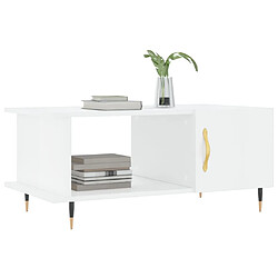 Avis Maison Chic Table basse,Table Console Table d'appoint, Table pour salon Blanc brillant 90x50x40 cm Bois d'ingénierie -MN74726