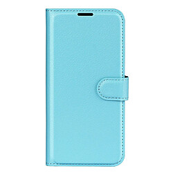 Etui en PU texture litchi, fermoir magnétique, anti-chocs avec support, bleu pour votre ZTE Libero 5G II