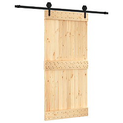 vidaXL Porte coulissante et kit de quincaillerie 95x210 cm pin massif