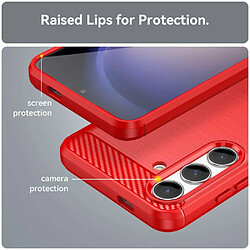 Avis Htdmobiles Coque pour Samsung Galaxy S24 5G - housse etui silicone gel carbone + verre trempe - ROUGE