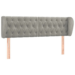 Maison Chic Tête de lit scandinave avec oreilles,meuble de chambre Gris clair 163x23x78/88 cm Velours -MN79348