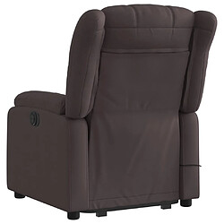 Acheter vidaXL Fauteuil inclinable de massage Marron foncé Tissu