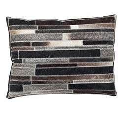 Paris Prix Coussin Déco en Cuir Lavish 40x60cm Gris & Marron