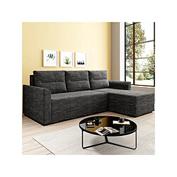 Habitat Et Jardin Canapé d'angle Gauche convertible + coffre Play L - 3 places - Gris Foncé