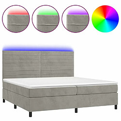 Sommier à lattes LED,Cadre à lattes de lit avec matelas pour Adulte Gris clair 200x200 cm -MN29732