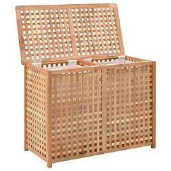 vidaXL Coffre à linge 87,5x46x67 cm Bois de noyer massif