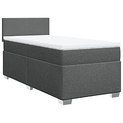 Vidaxl Sommier à lattes de lit avec matelas Gris foncé 80x200 cm Tissu