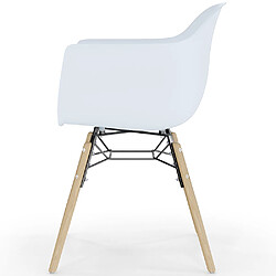 Avis ICONIK INTERIOR Chaise de Salle à Manger Design Scandinave - Pieds en Bois - Nordika Blanc