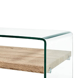 Avis vidaXL Table basse Clair 98x45x31 cm Verre trempé