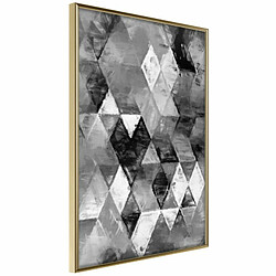 Paris Prix Affiche Murale Encadrée Abstract Diamonds 20 x 30 cm Or